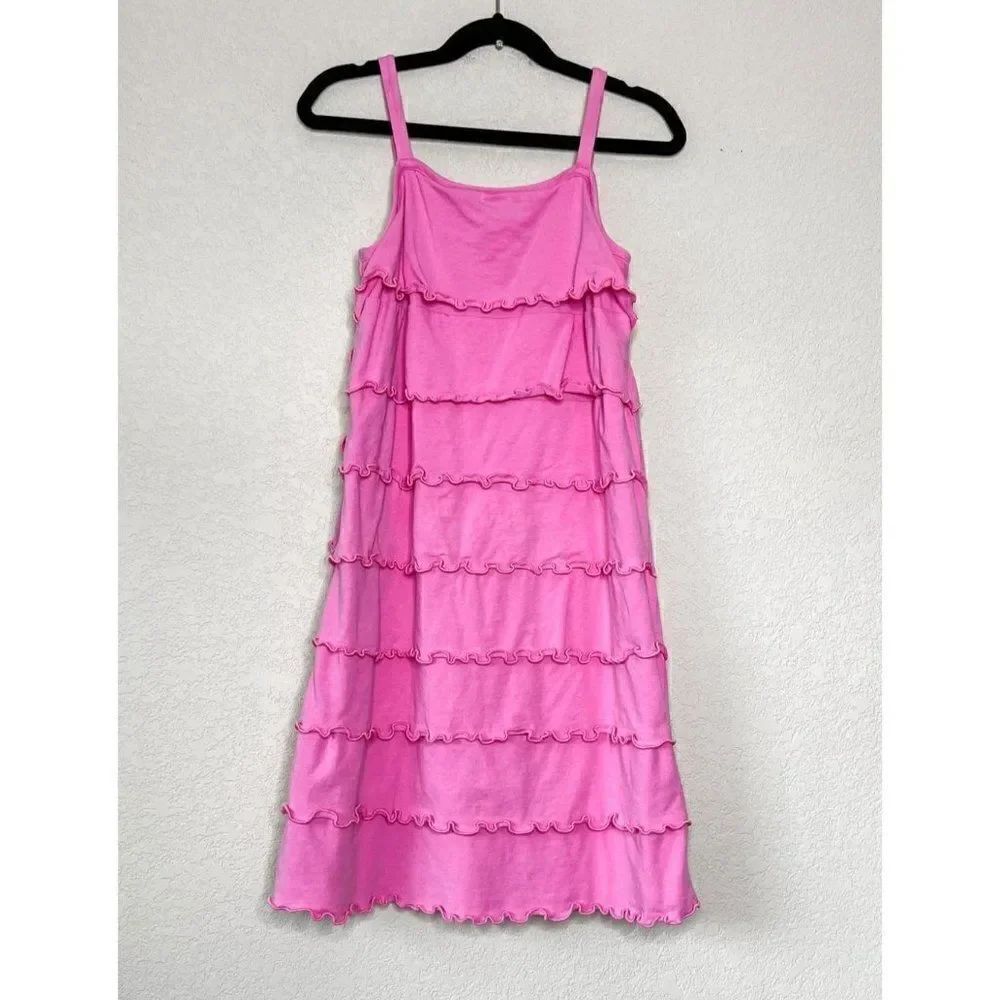 Hanna Andersson Pink Tiered Ruffle Dress Size 10